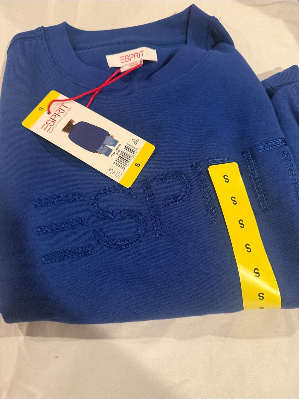 Esprit Costco Crewneck Sweatshirt Blue Retro Logo NWT 90s Throwback Cozy Fall